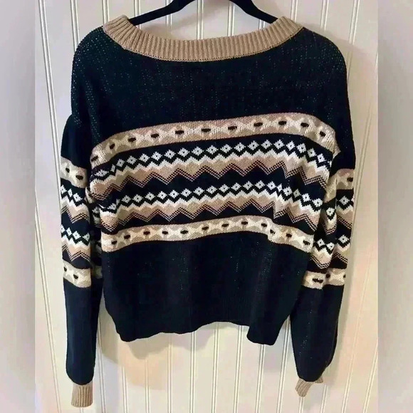 Treasure & bond fair isle sweater in black and brown - Picture 3 of 4